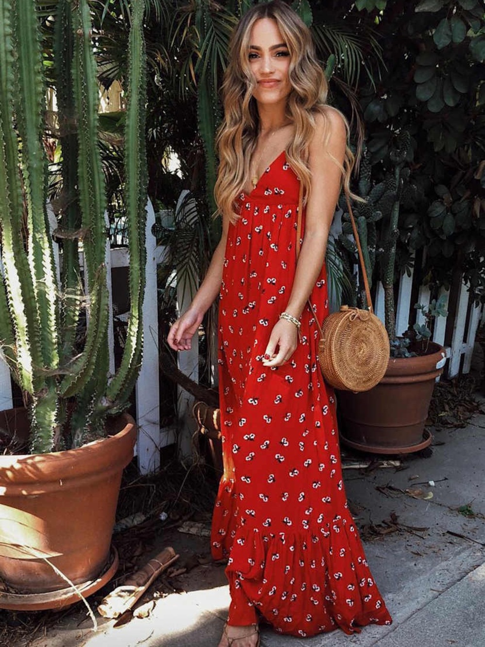 Billabong Red Floral Maxi Dress - Picture 3 of 6